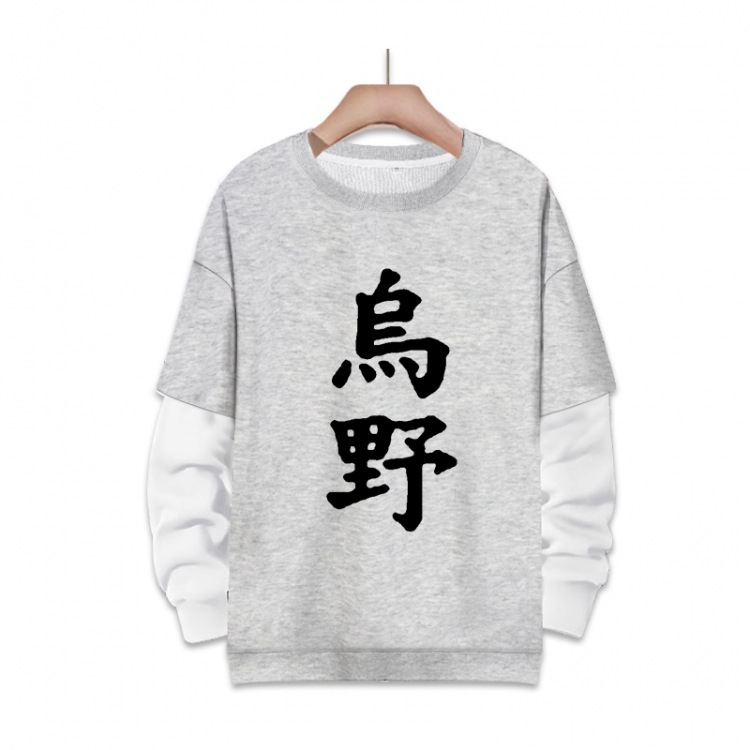 Haikyuu!!  Anime fake two-piece thick round neck sweater from S to 3XL