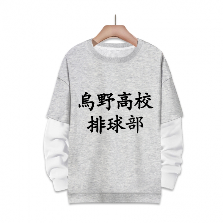 Haikyuu!!  Anime fake two-piece thick round neck sweater from S to 3XL