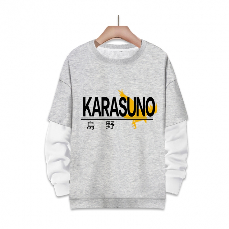 Haikyuu!!  Anime fake two-piece thick round neck sweater from S to 3XL