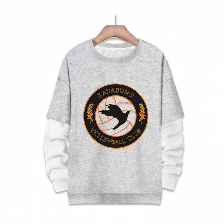 Haikyuu!!  Anime fake two-piece thick round neck sweater from S to 3XL