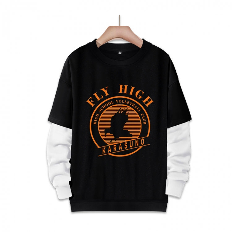Haikyuu!!  Anime fake two-piece thick round neck sweater from S to 3XL