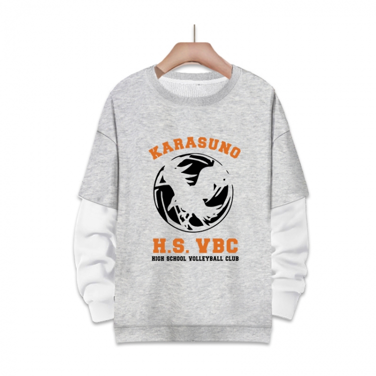 Haikyuu!!  Anime fake two-piece thick round neck sweater from S to 3XL