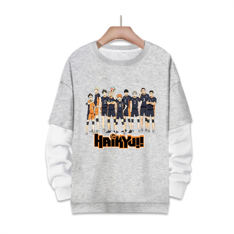 Haikyuu!!  Anime fake two-piece thick round neck sweater from S to 3XL