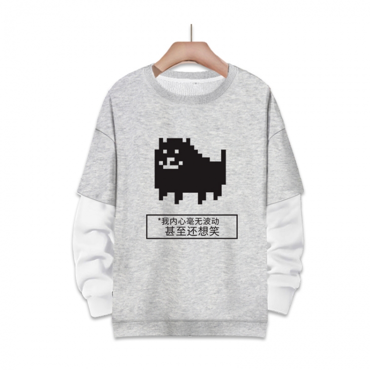 Undertale Anime fake two-piece thick round neck sweater from S to 3XL