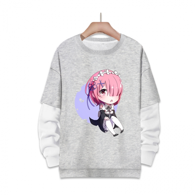 Re:Zero kara Hajimeru Isekai Seikatsu Anime fake two-piece thick round neck sweater from S to 3XL
