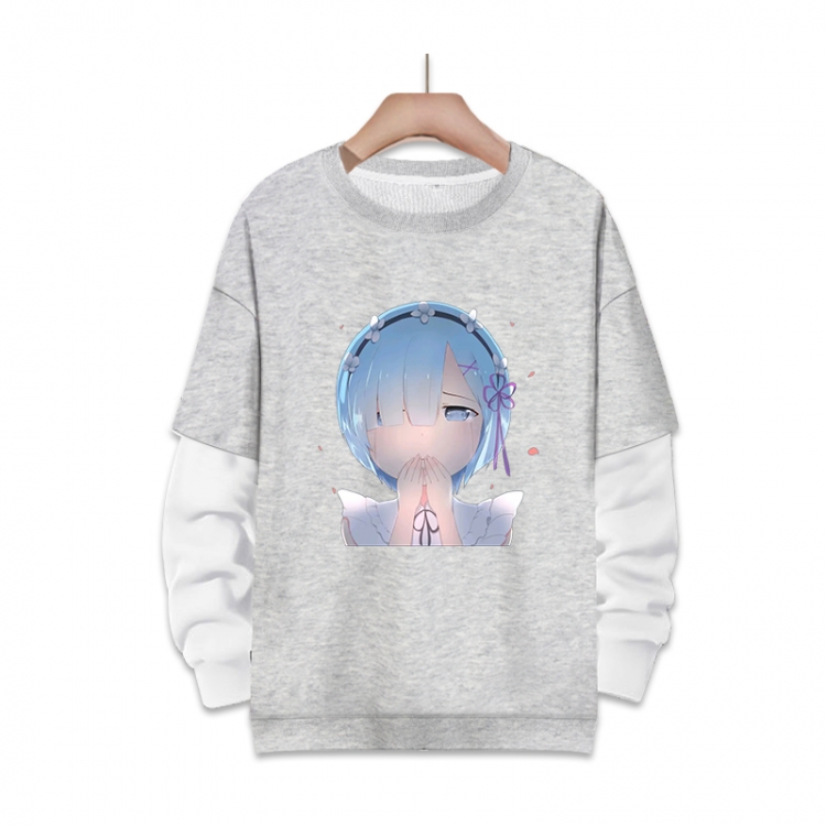 Re:Zero kara Hajimeru Isekai Seikatsu Anime fake two-piece thick round neck sweater from S to 3XL