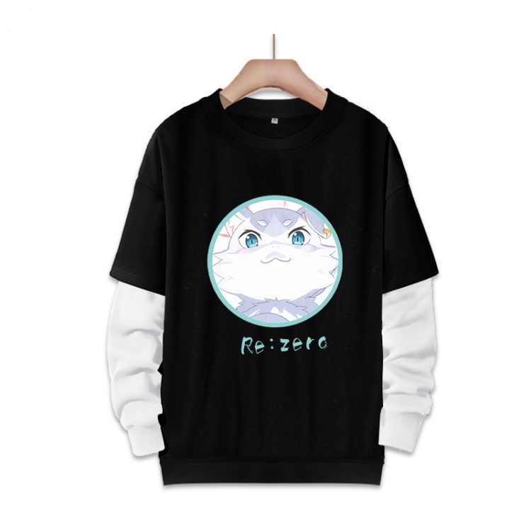 Re:Zero kara Hajimeru Isekai Seikatsu Anime fake two-piece thick round neck sweater from S to 3XL