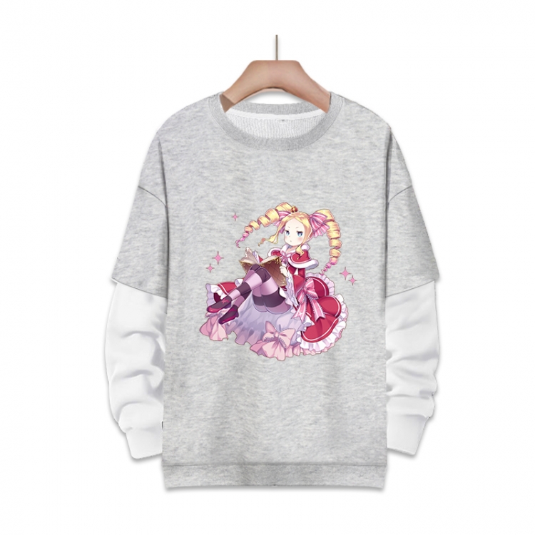 Re:Zero kara Hajimeru Isekai Seikatsu Anime fake two-piece thick round neck sweater from S to 3XL
