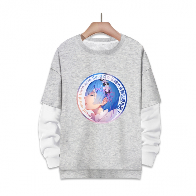 Re:Zero kara Hajimeru Isekai Seikatsu Anime fake two-piece thick round neck sweater from S to 3XL