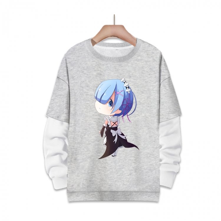 Re:Zero kara Hajimeru Isekai Seikatsu Anime fake two-piece thick round neck sweater from S to 3XL