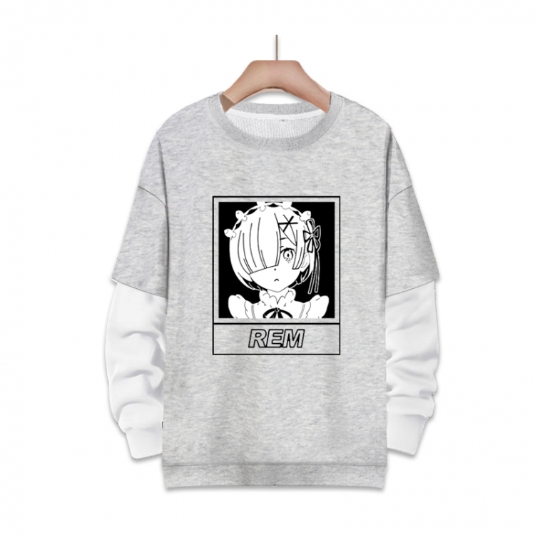 Re:Zero kara Hajimeru Isekai Seikatsu Anime fake two-piece thick round neck sweater from S to 3XL