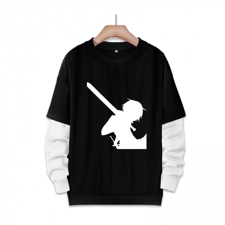 Sword Art Online Anime fake two-piece thick round neck sweater from S to 3XL
