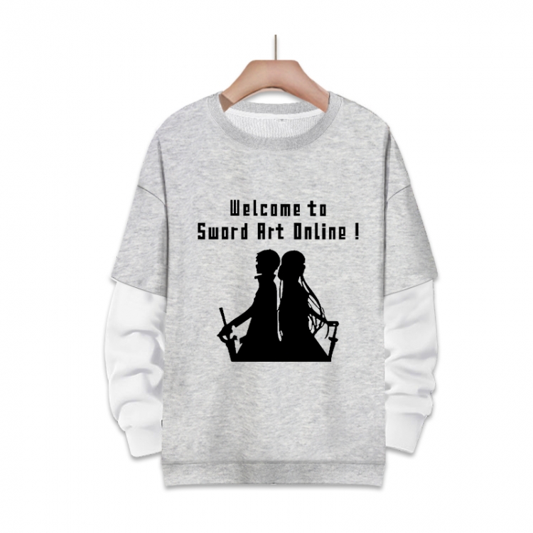 Sword Art Online Anime fake two-piece thick round neck sweater from S to 3XL