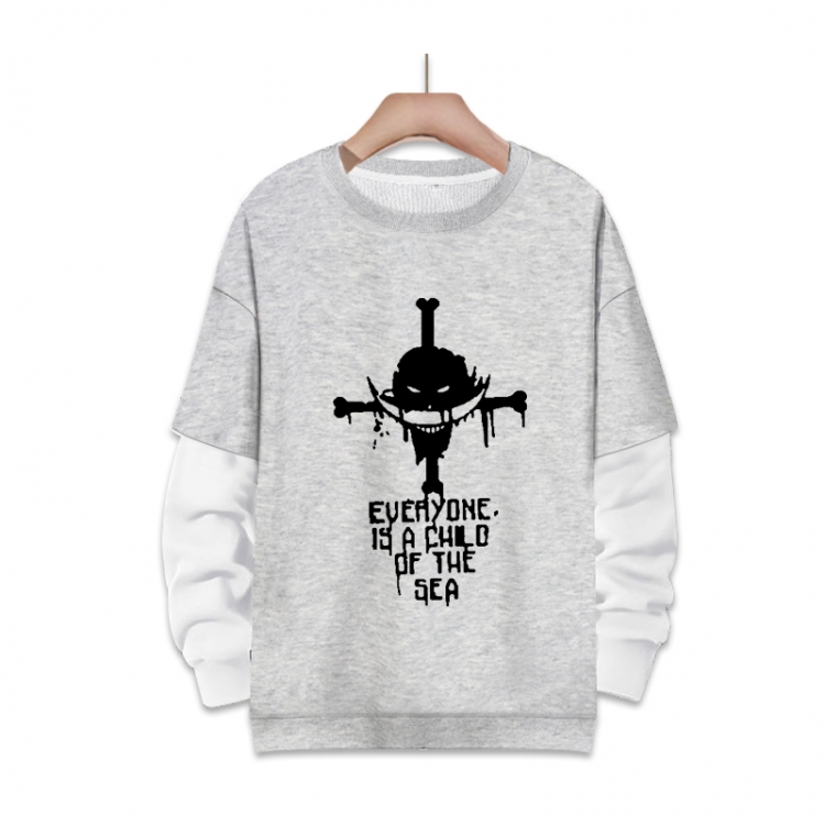 One Piece Anime fake two-piece thick round neck sweater from S to 3XL