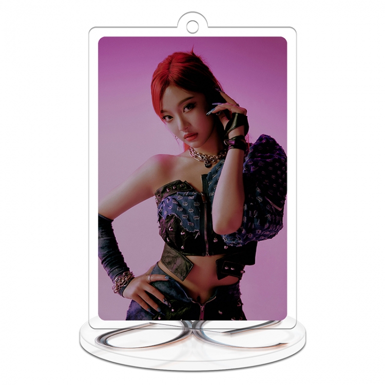 AESPA Korean girl group Acrylic rectangular small Stand Plates keychain pendant 