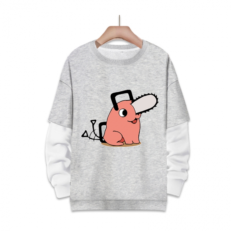 Chainsaw Man Anime fake two-piece thick hooded sweater from S to 3XL