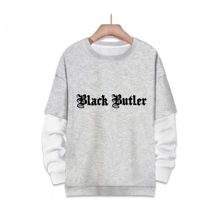 Kuroshitsuji Anime fake two-piece thick hooded sweater from S to 3XL