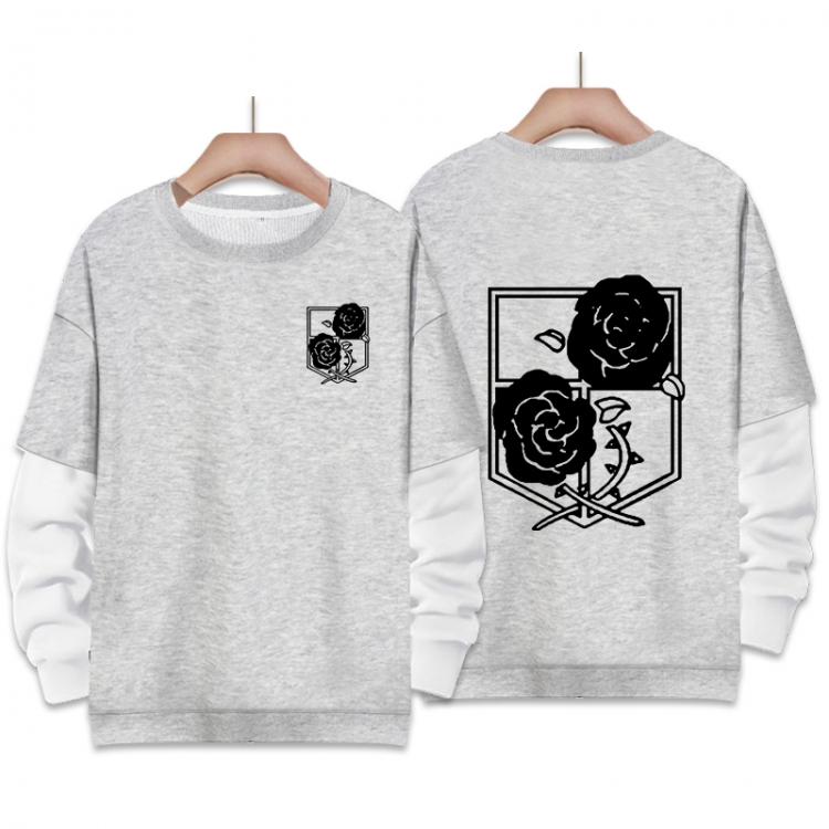 Shingeki no Kyojin Anime fake two-piece thick round neck sweater from S to 3XL