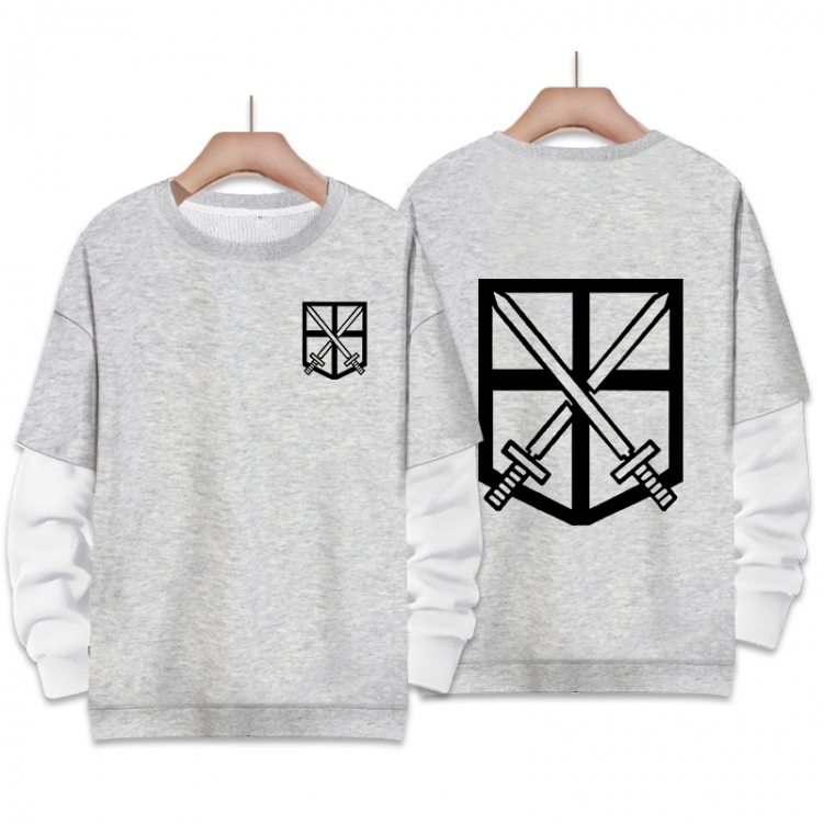 Shingeki no Kyojin Anime fake two-piece thick round neck sweater from S to 3XL