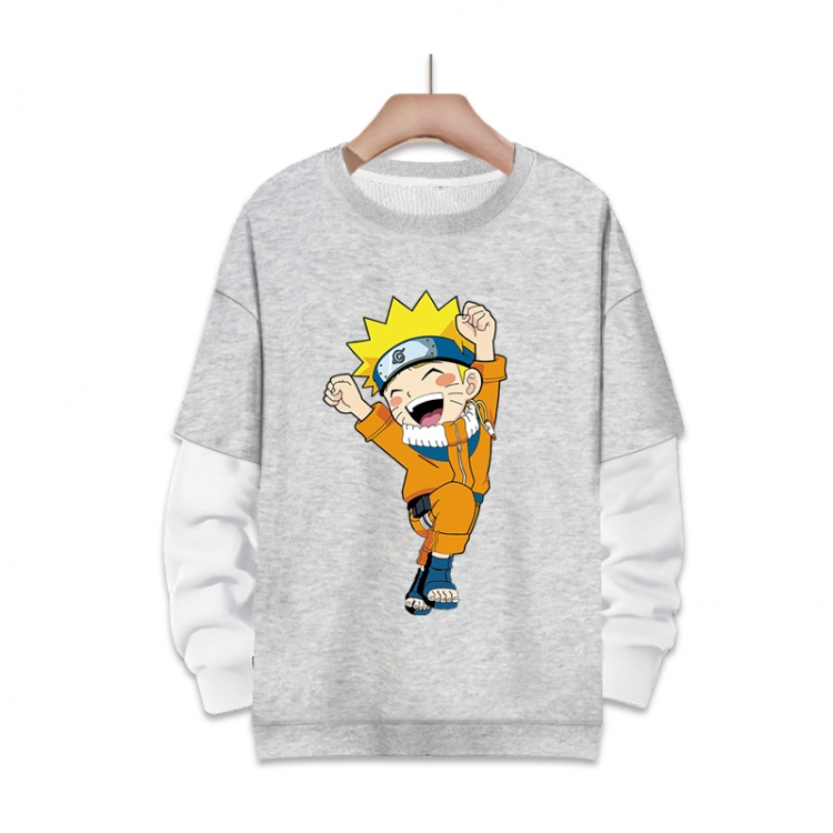 Naruto Anime fake two-piece thick round neck sweater from S to 3XL