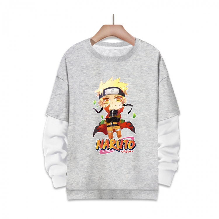 Naruto Anime fake two-piece thick round neck sweater from S to 3XL