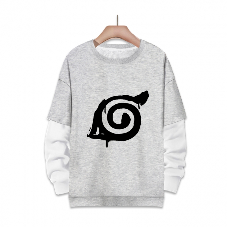Naruto Anime fake two-piece thick round neck sweater from S to 3XL