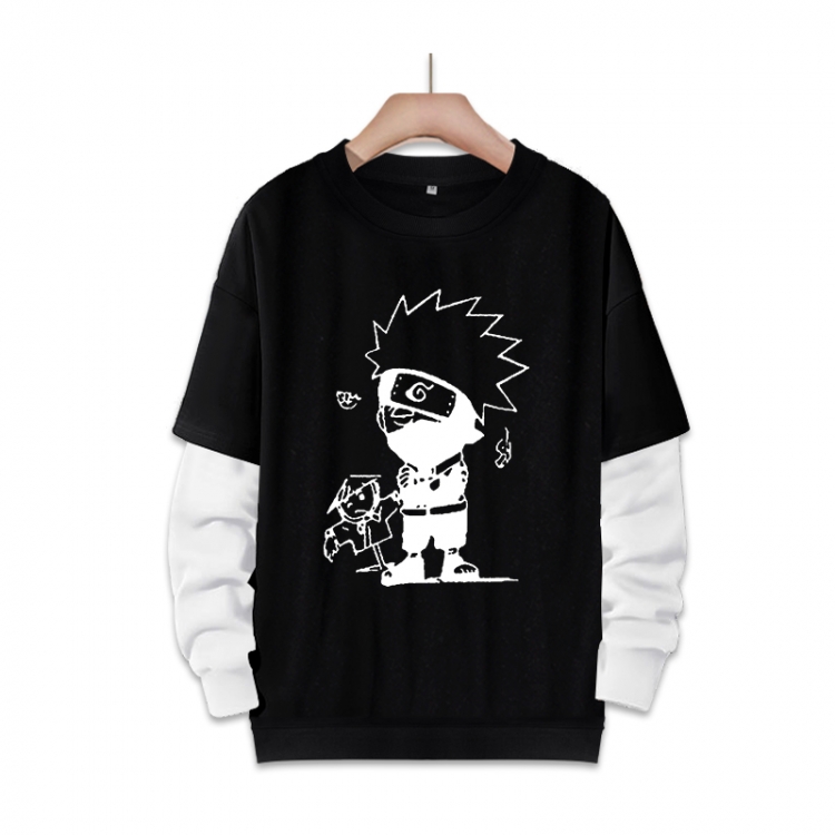 Naruto Anime fake two-piece thick round neck sweater from S to 3XL