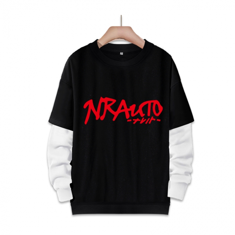 Naruto Anime fake two-piece thick round neck sweater from S to 3XL