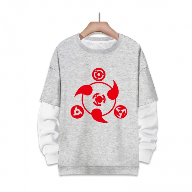 Naruto Anime fake two-piece thick round neck sweater from S to 3XL