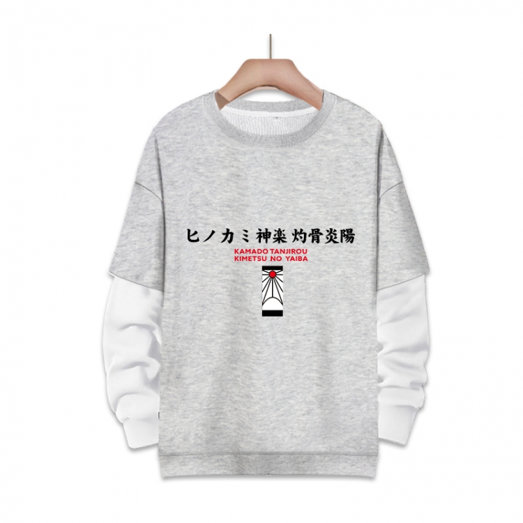 Demon Slayer Kimets Anime fake two-piece thick round neck sweater from S to 3XL