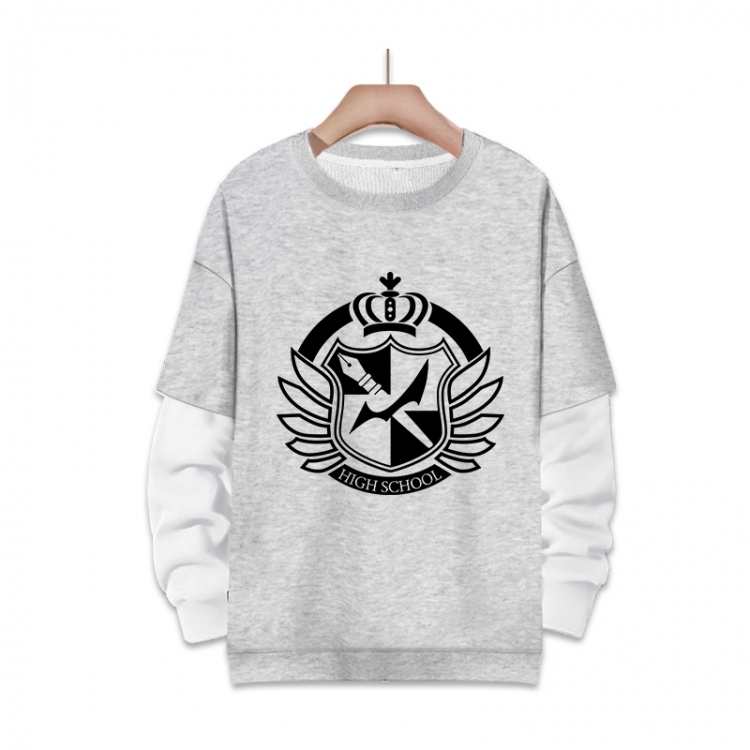 Dangan-Ronpa Anime fake two-piece thick round neck sweater from S to 3XL