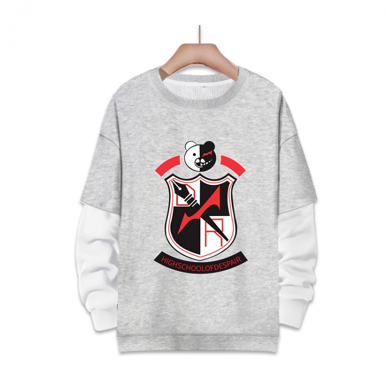 Dangan-Ronpa Anime fake two-piece thick round neck sweater from S to 3XL