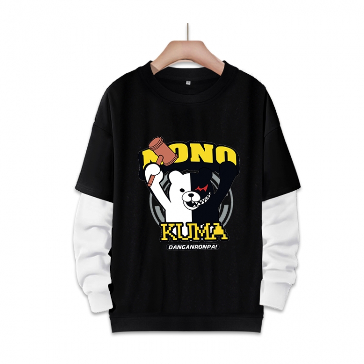 Dangan-Ronpa Anime fake two-piece thick round neck sweater from S to 3XL