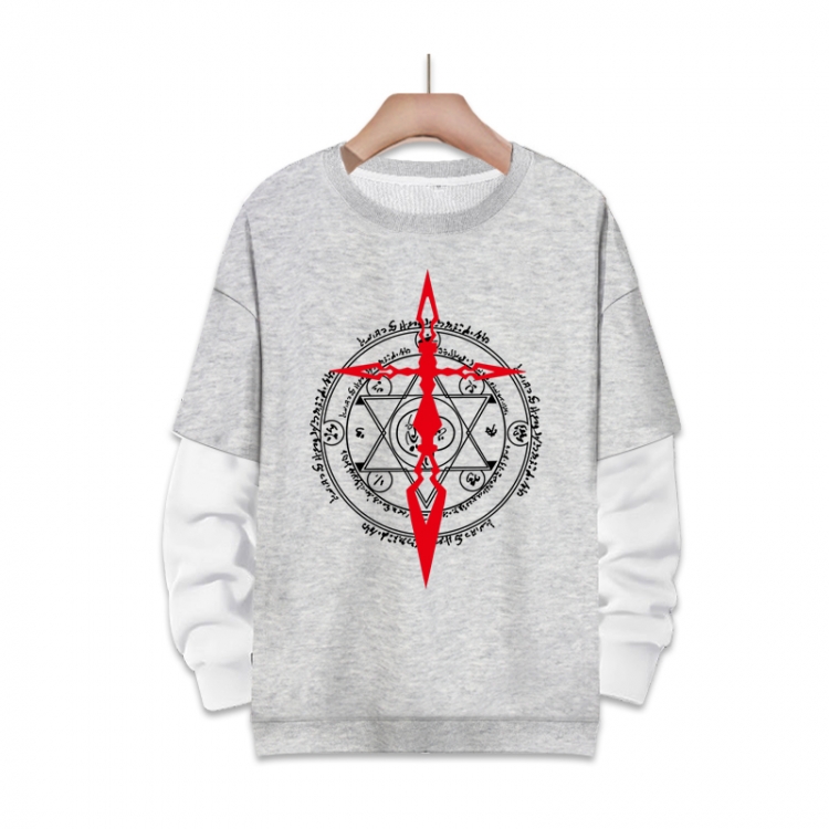 Fate stay night Anime fake two-piece thick round neck sweater from S to 3XL