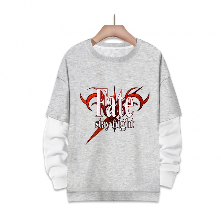 Fate stay night Anime fake two-piece thick round neck sweater from S to 3XL