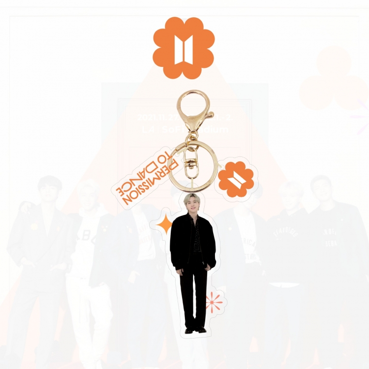 BTS  Acrylic keychain bag pendant jewelry price for 5 pcs YSK-024-SUGA