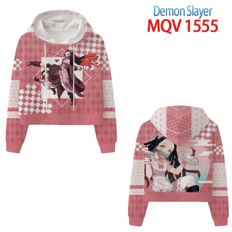 Demon Slayer Kimets Long Sleeve Zip Hood Patch Pocket Sweatshirt   from  XS to 4XL MQV 1555