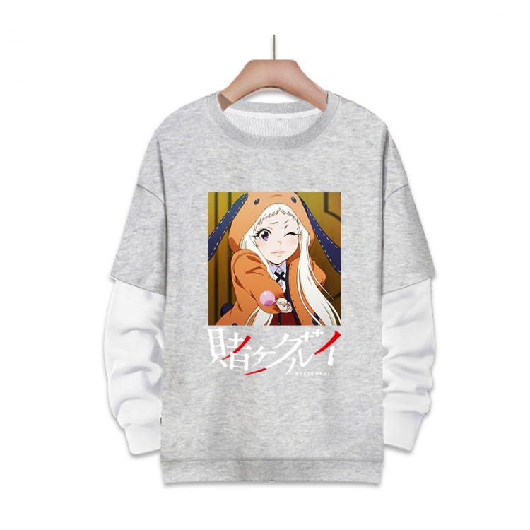 Kakegurui  Anime fake two-piece thick round neck sweater from S to 3XL