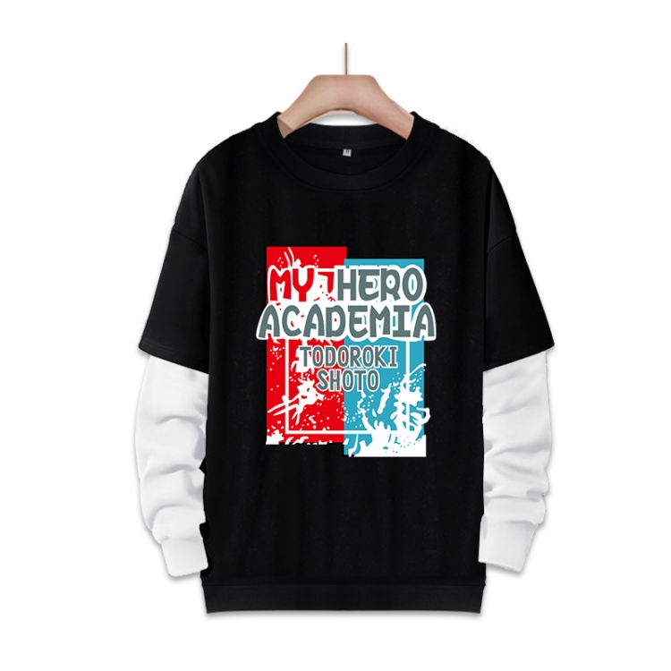 My Hero Academia Anime fake two-piece thick round neck sweater from S to 3XL