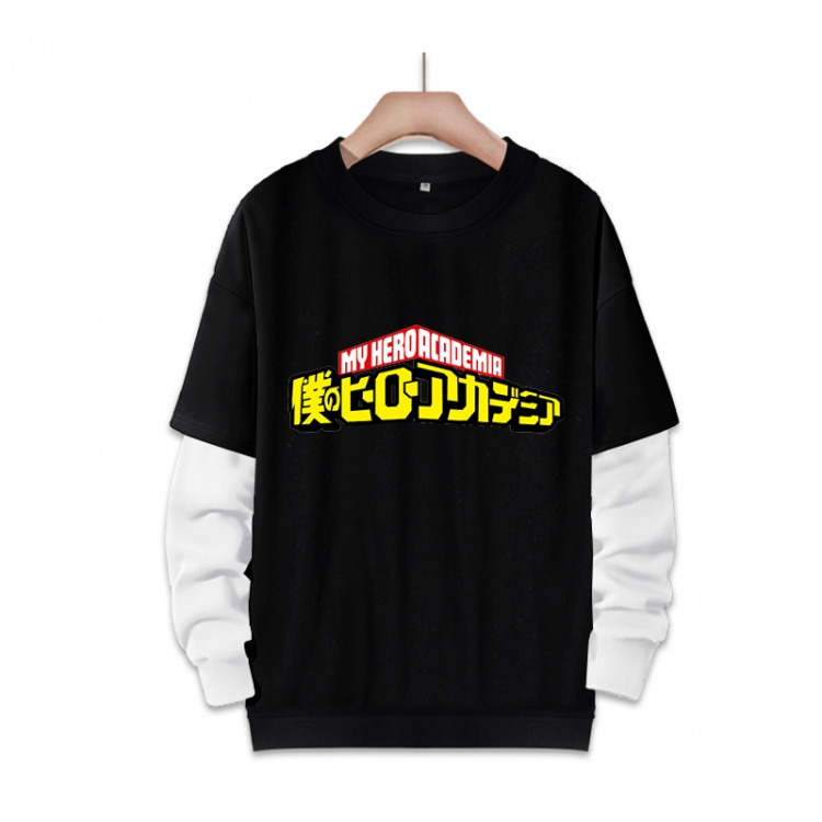 My Hero Academia Anime fake two-piece thick round neck sweater from S to 3XL