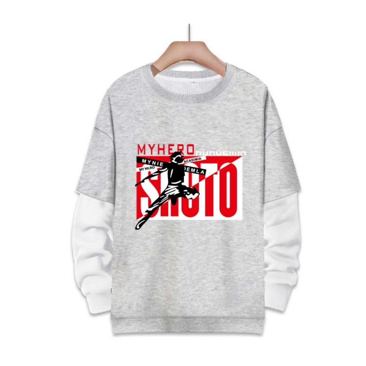 My Hero Academia Anime fake two-piece thick round neck sweater from S to 3XL