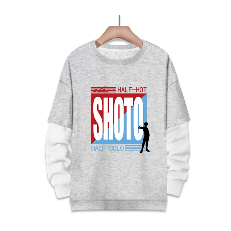 My Hero Academia Anime fake two-piece thick round neck sweater from S to 3XL