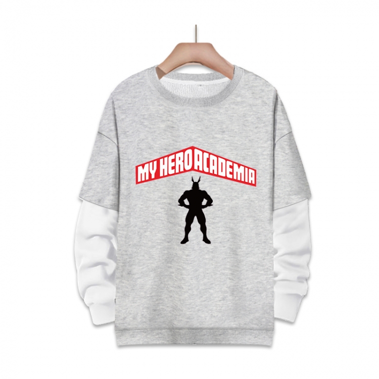 My Hero Academia Anime fake two-piece thick round neck sweater from S to 3XL