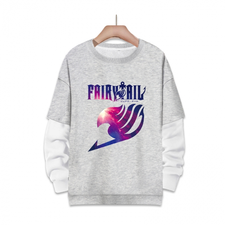 Fairy tail Anime fake two-piece thick round neck sweater from S to 3XL
