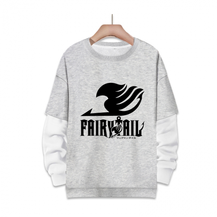 Fairy tail Anime fake two-piece thick round neck sweater from S to 3XL