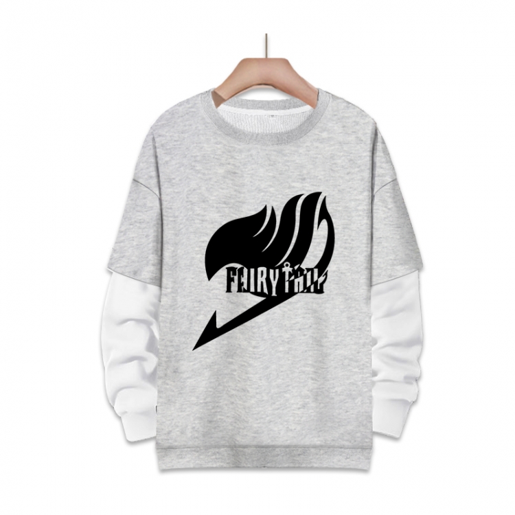 Fairy tail Anime fake two-piece thick round neck sweater from S to 3XL
