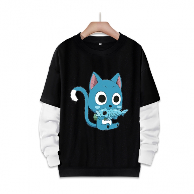 Fairy tail Anime fake two-piece thick round neck sweater from S to 3XL