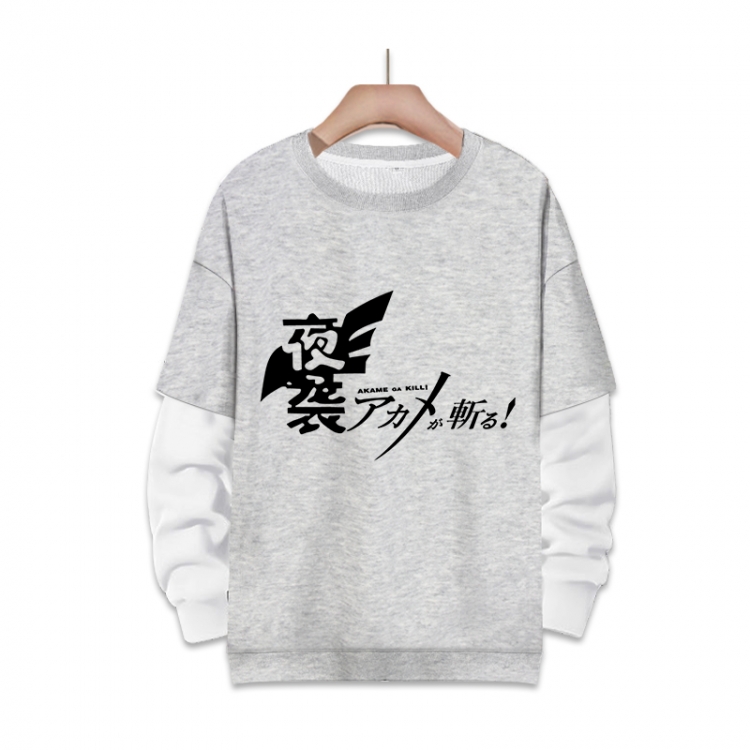 Akame ga KILL Anime fake two-piece thick round neck sweater from S to 3XL
