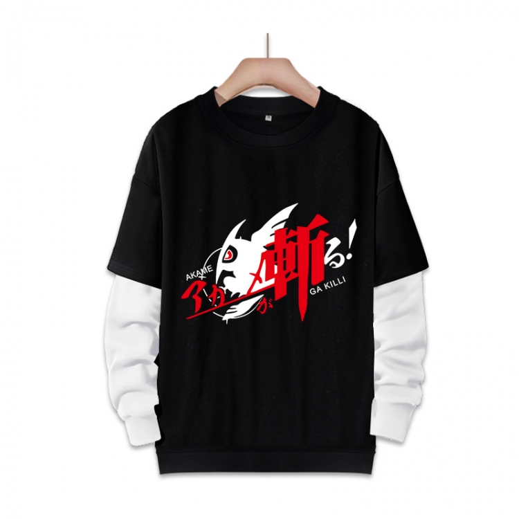 Akame ga KILL Anime fake two-piece thick round neck sweater from S to 3XL