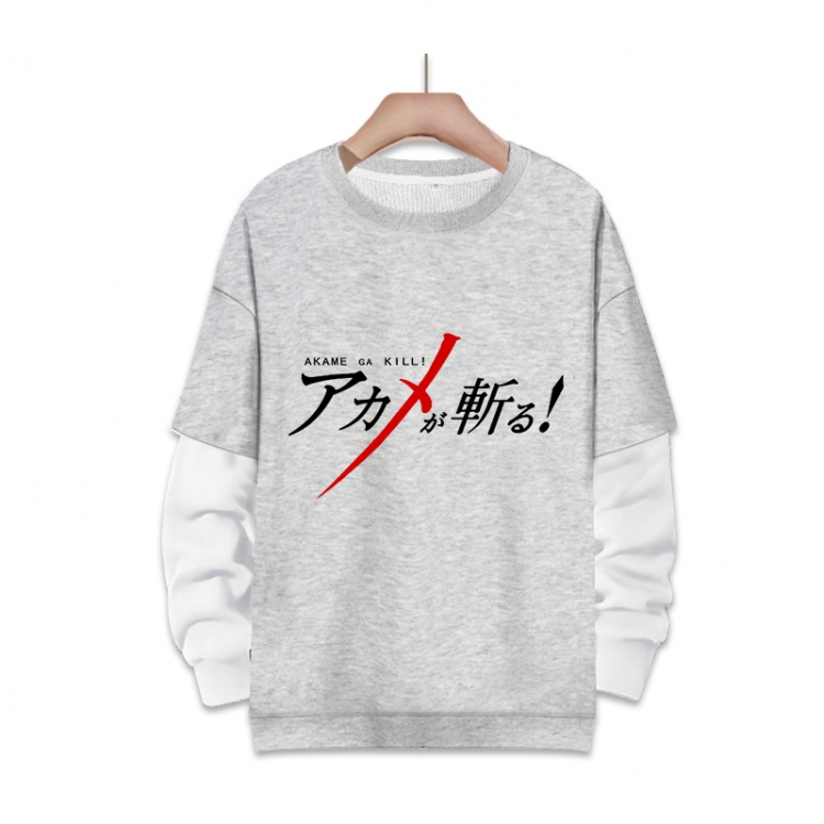 Akame ga KILL Anime fake two-piece thick round neck sweater from S to 3XL